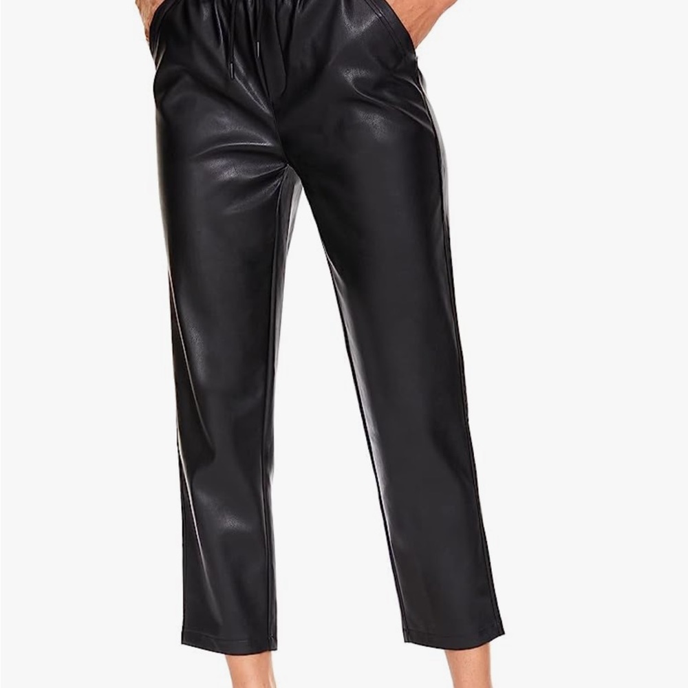 LEATHER PANTS - stretch waist - new
